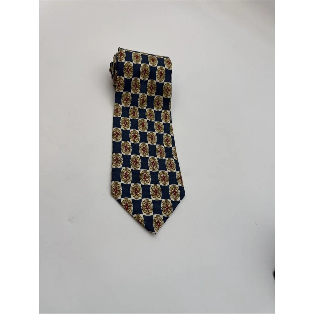 Robert Talbott Best Of Class Nordstrom Tie Blue Gold Heraldic Medalion USA 58